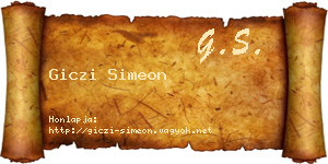 Giczi Simeon névjegykártya